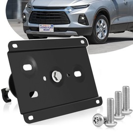 No Drill Tow Hook License Plate Mount Relocator Bracket Kit with Anti-Theft Security Compatible with Chevy Blazer 2019-2024,License Plate Mount License Plate Mounting Bracket