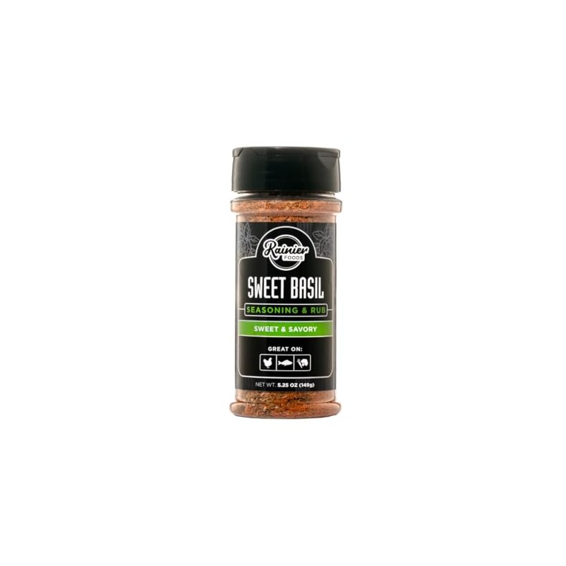 Sweet Basil Seasoning & Rub - Rainier Foods, 5.75oz (2