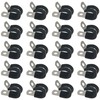 20 PCS Stainless Steel Rubber Cushioned R Shape Clamps,Cable Mounting