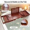 Bamboo Bathtub Tray, Expandable Foldable Bath Caddy, Walnut