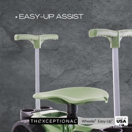 TheXceptional Wheelie Easy-Up | Wheeled Garden Stool with Handles Relieve Pain Getting Up and Down | Gardening Work-Seat with Wheels for Elderly Seniors | Made in USA by Vertex | Model EX530
