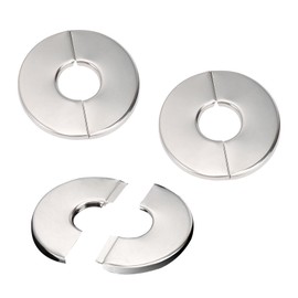 3 Pack Wall Split Flange Self-Adhesive Split Flange for Pipes 28mm Snap-On Cover, Stainless Steel Decorative Pipe Ring for Water/Drain/Gas Lines