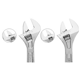 MAXPOWER 2PCS Adjustable Wrench Set, 6-Inch 10-Inch Heavy Duty Shifter Movable Spanner with Ergonomic Handle, Wide Jaw, Drop Forged Cr-V Steel, Chrome Finish, Metric/SAE