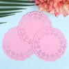 DECORA 3.5inch Round Pink Paper Lace Doilies for Wedding Tableware