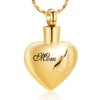 Imrsanl Cremation Jewelry for Ashes Pendant Wings Heart Urn Necklace for Women/Men Stainless Steel Memorial Urn Locket Keepsake Ashes Jewelry (Mom)