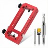 Professional Door Hinge Mortising Jig, Red Aluminum Alloy Template Kit