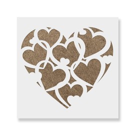Pattern Heart Stencil Template for Walls and Crafts - Reusable Stencils for Painting in Small & Large Sizes
