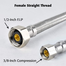 Plumb Pak 16" Lead-Free E-Z Faucet Supply Tube, Stainless Steel