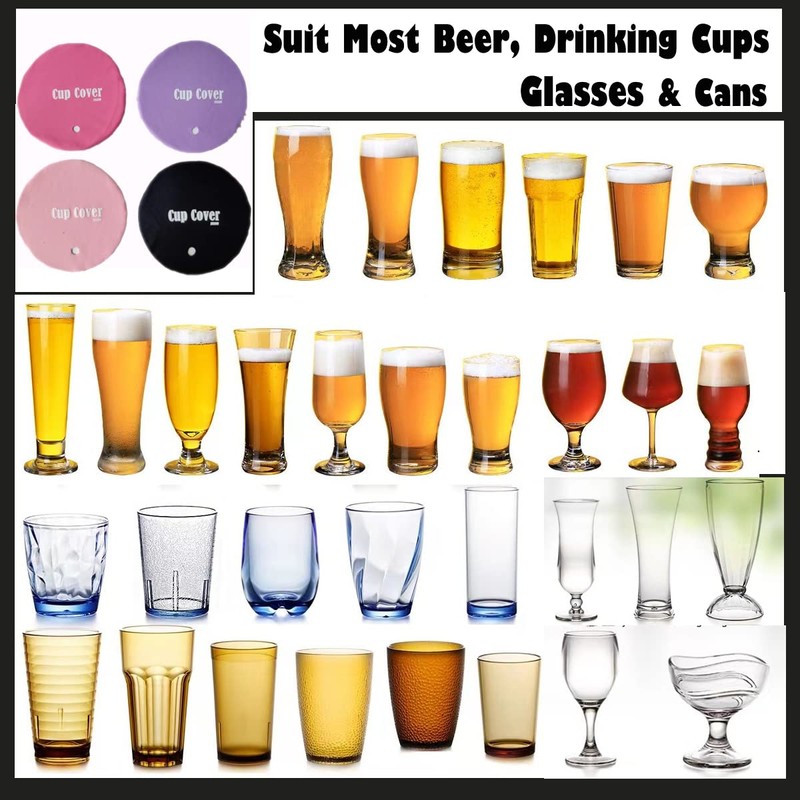 JXLESW 4 Pack Anti Spiking Drink Cover, Reusable Protection Fabric