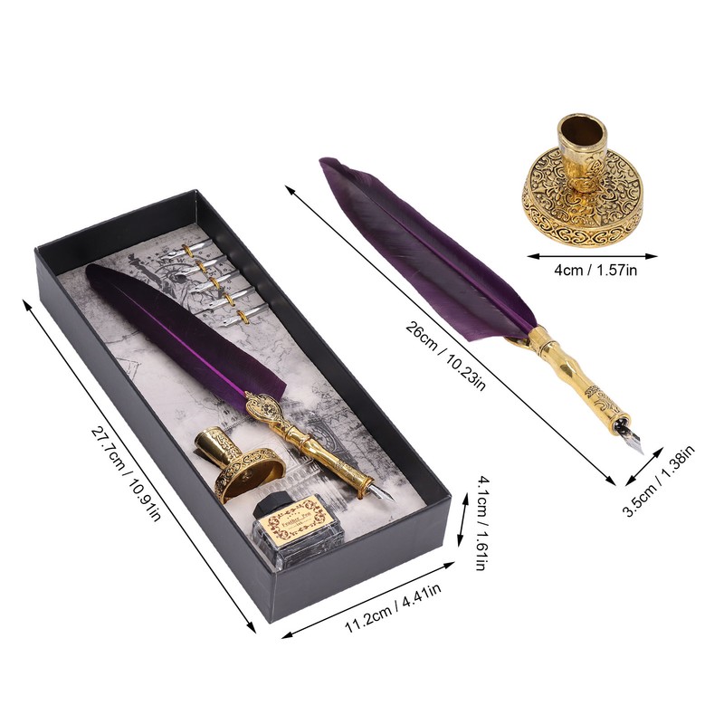 Feather Pen Exquisite Vintage Elegant Stainless Steel Smoothly Writing Wear