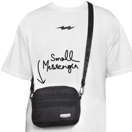 SUPERVEK Minimalist Messenger Sling Bag - Crossbody Shoulder Tactical Organizer Durable Compact Bags for Men Women - Streetwear Urban Travel (Black)