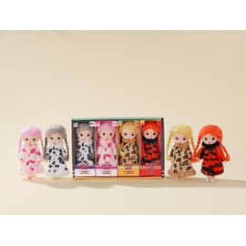 Caruras 4Pcs Baby Dolls Gift Set,6inch Doll Toys with Movable Joints, for Children Over 3 Years Old