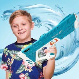 Hydro Blaster | Electric Water Guns | Rechargeable & Self-Filling | 25Ft Range Spray | Ideal for Summer Outdoor Activities | Large Capacity for Long-Lasting Fun | Suitable for Kids & Adults | Blue