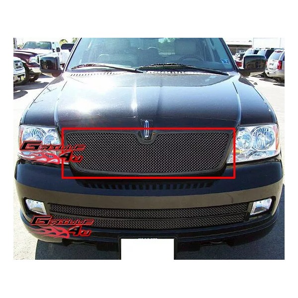 Grilleworld Fits 2003-2006 Lincoln Navigator Black Mesh Main Upper Grille