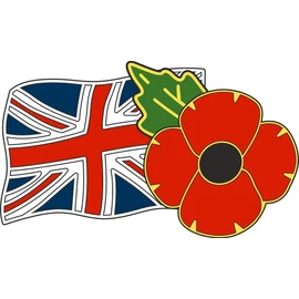 Poppy Car Window Sticker with Union Jack - in Support of Veterans Lifeline