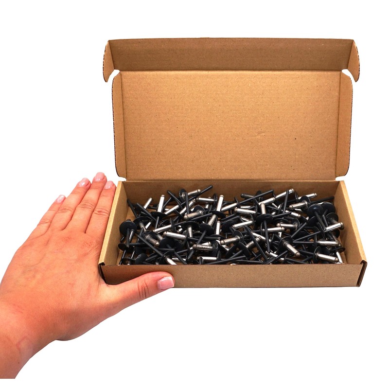 SKIR'CO Pack of 100 Large Flange Aluminium Blind Rivets 4.8