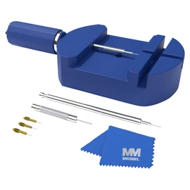 MMOBIEL Watch Band Strap Link Pin Remover Adjust Repair Tool Kit for Watchmakers with Pins Spring Pusher Steel Punch, Blue, Modern