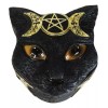 Ebros Gift Wicca Magic Black Cat With Triple Moon Goddess