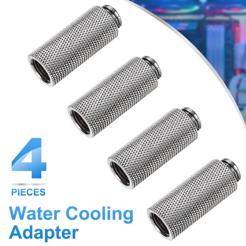 sourcing map 4pcs Water Cooling Adapter G1/4" Thread Male to