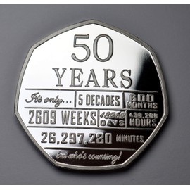 The Commemorative Coin Company 50th Birthday .999 Silver Commemorative. Unique Gift/Present Party/Celebration Ideas 50 Fifty Years