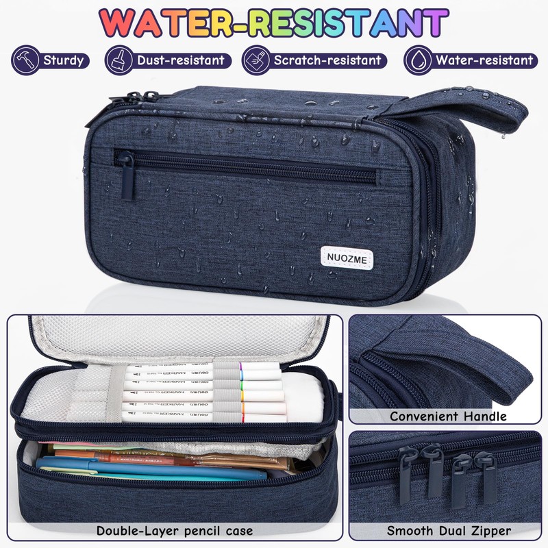 Double Layer Large Big Capacity Pencil Case Pouch Bag with