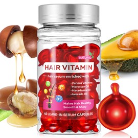 Jiugonggang Hair Vitamin Serum Capsule, Hair Treatment Serum Oil Capsules, Enriched Vitamin A C E Pro B5 Moroccan Macadamia Avocado Oils - Hair Vitamin Repair for Women Men