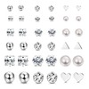 Milacolato 18 Pairs Stainless Steel Stud Earrings Set for Women