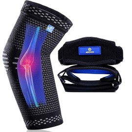 ABYON Elbow Support (1 Piece) with Tennis Elbow Bandage (2 Pieces) for Men and Women, Elbow Bandage Compression for Arthritis, Golfer's Elbow, Tennis Elbow, Tendonitis, Joint Pain