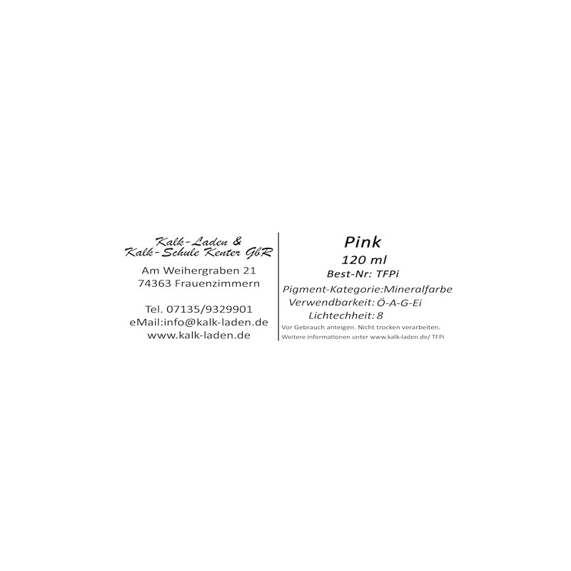 Colour Pigment Pink, 120 ml in Cup, Mineral Paint, Dry