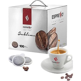 Espresso brand, Coffee, Ground, Compostable, ESE Compatible, Capsules, Pods, Machines SUBLIME E.S.E. Pods, 100 COUNT