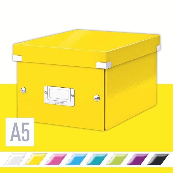 Leitz A5 Storage Box, Click and Store Range 60430016 - Small, Yellow