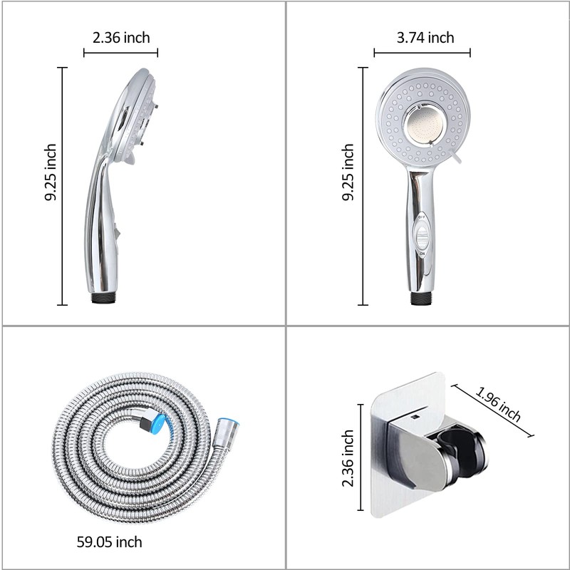 sisiten RV Shower Head with Hose and on off switch