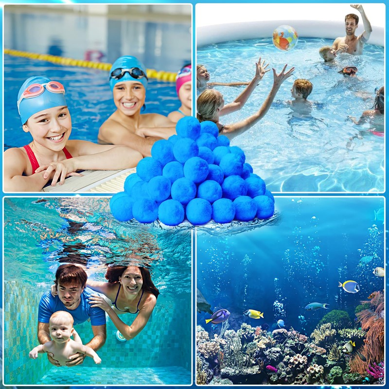 QwayHome 3.1 lbs Pool Filter Balls, Reusable Filter Sand Balls