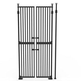 71" High Extra Tall Cat Gate, 33.85-35.43" Wide pet Safety Door, Double gate for Cats no Barrier.1.34" Extra Narrow Gap, Auto Close, No Drilling,Easy to Assemble.YGP (Black)