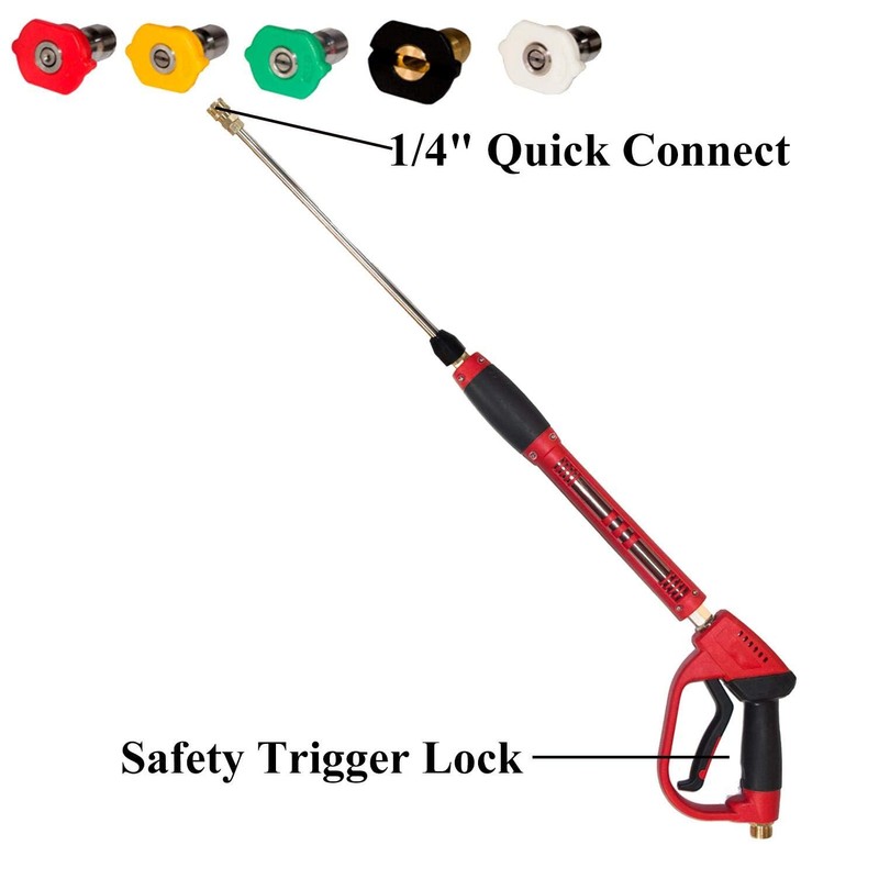 Hourleey Pressure Washer Gun, Red High Power Washer Gun with