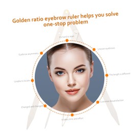 Housoutil Pcs Convenient Eyebrow Ratio Sliding Ruler Stainless Steel for Daily Makeup