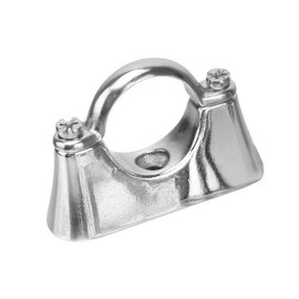 ODSUPPLIES Chrome Plated Cast Brass Pipe Bracket - 28mm, Pack of 5, Silver, Pipe Clamp