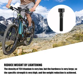 Keenso Risk Headset Stem Top Mounting Screw M6 x 30 mm Pillar Head Bicycle Stem Bolt Screw Titanium Alloy for Bicycle Repair (Black)