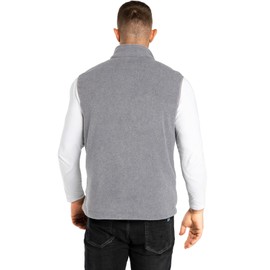 33,000ft Men's Fleece Vest, Lightweight Warm Zip Up Polar Vests Outerwear with Zipper Pockets, Sleeveless Jacket for Winter