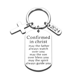 Confirmation Gifts for Teen Girls Boys Bible Stuff Baptism Keychains Religious Gifts for Kids Confirmed in Christ Keychain Bible for Kids Catholic Baptism Gifts for Women Men Christening Gifts