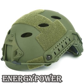 【Amazon.co.jp Exclusive】EnergyPower Replica FAST Helmet with Camouflage Helmet Cover, PJ Lightweight High-Grade Model with NVG Shroud & Side Rail, Dial Liner, Shock-Absorbent EPP Pad, 4-Point Chin