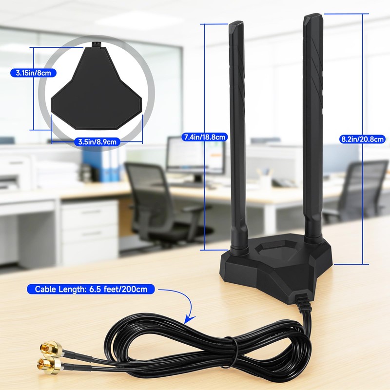Eightwood WiFi 7 Gaming Motherboard Antenna for ASUS PC, Magnetic