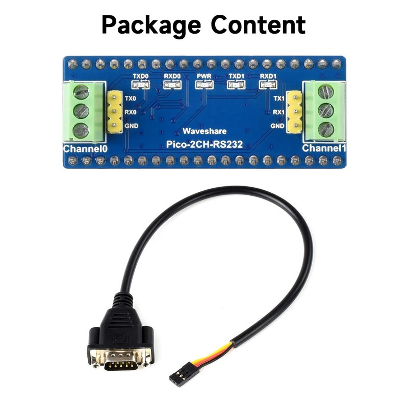 Waveshare 2-Channel RS232 Module for Raspberry Pi Pico SP3232EEN Transceiver