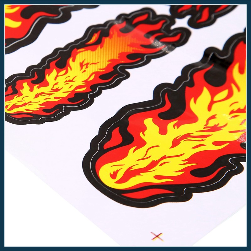 TUCKBOLD Fire Flame Pattern Stick-on Decorative Ornament Sticker Decal for
