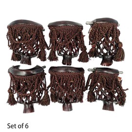 Joy's Billiard Pool Table Leather Pockets Cherry Billiard Pool Pockets with Fringe Set of 6-Mahogany