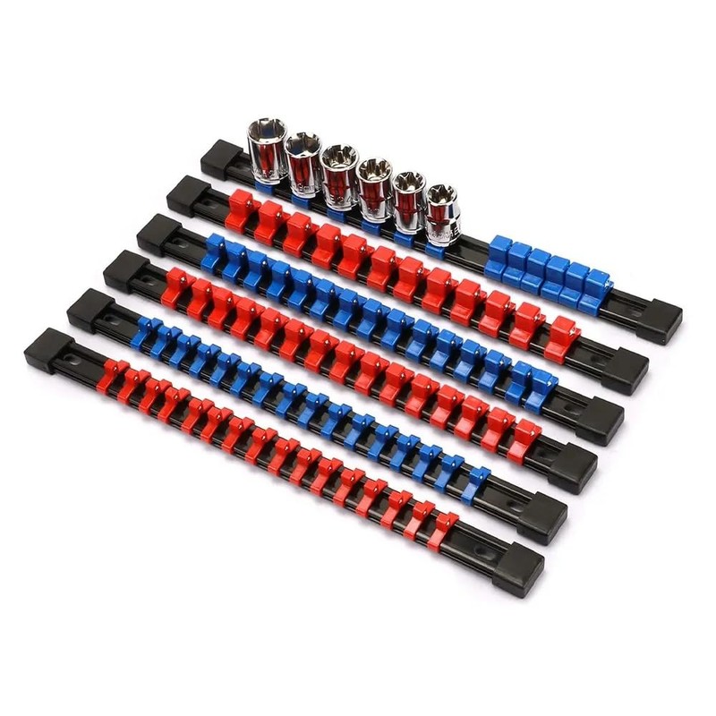 6 Pieces Socket Organizer Holder, Holds 86 Sockets, Socket Rails,