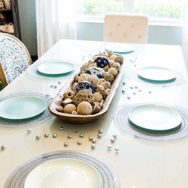 Galashield Flat Glass Marbles for Vases Silver Glass Gems Beads Pebbles Vase Filler (5 LBS, Approx. 540 PCS)