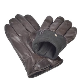 REED Men's Genuine Leather Warm Lined Driving Gloves Touchscreen Texting Compatible (M, Brown)