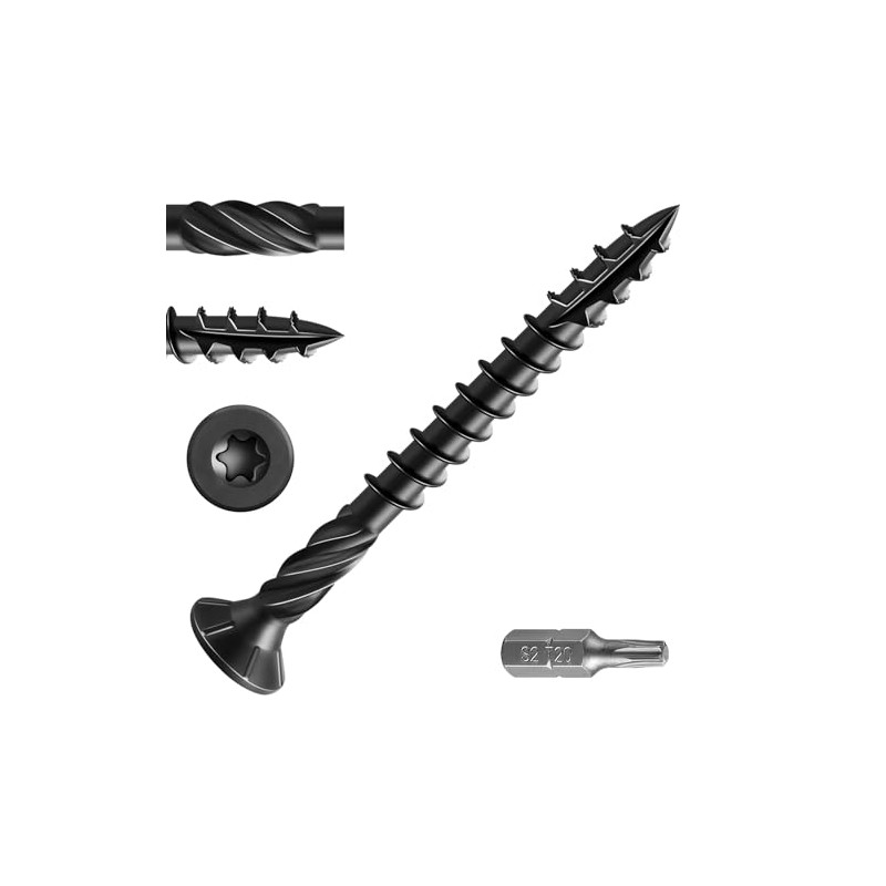 Wensilon #8 * 2" Black Deck Screws, (311pcs) 2 lbs.Exterior
