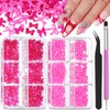 2 Boxes 3D Bow Nail Charms, Rose Mini Bow Charms